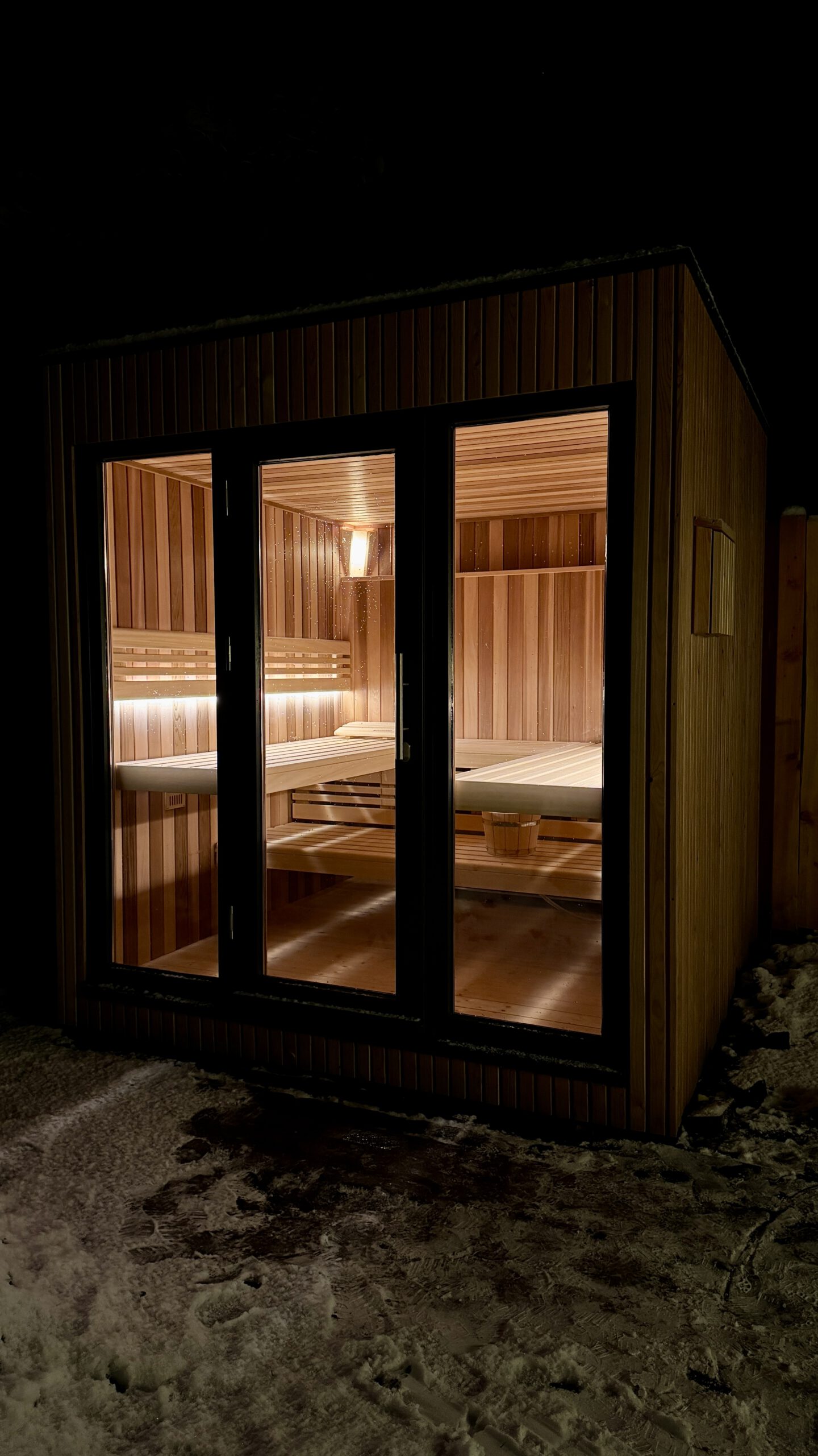 Sauna mit Hinterwandofen