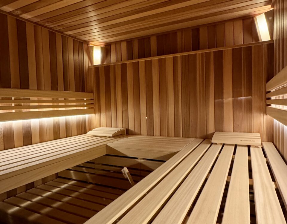 Sauna mit Hinterwandofen